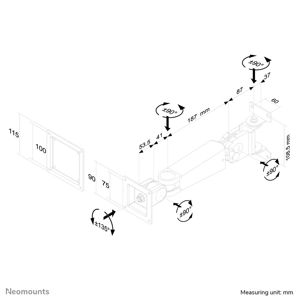 Neomounts FPMA-W400 Monitor/TV mount wall 10-30" - full motion